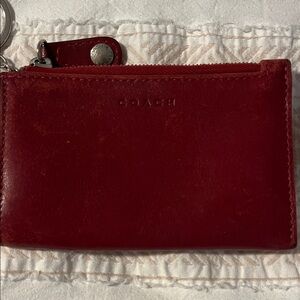 Coach Cherry Leather Zip Pouch